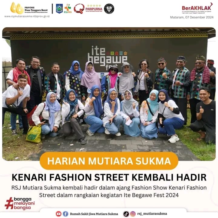 RSJ MUTIARA SUKMA KEMBALI HADIR DALAM AJANG FASHION SHOW KENARI FASHION STREET DALAM RANGKAIAN KEGIATAN ITE BEGAWE FEST 2024